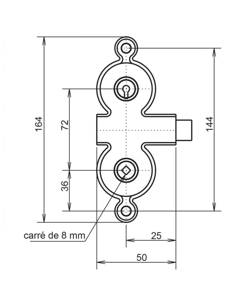 Serrure horizontale pour grille Metalux Arras