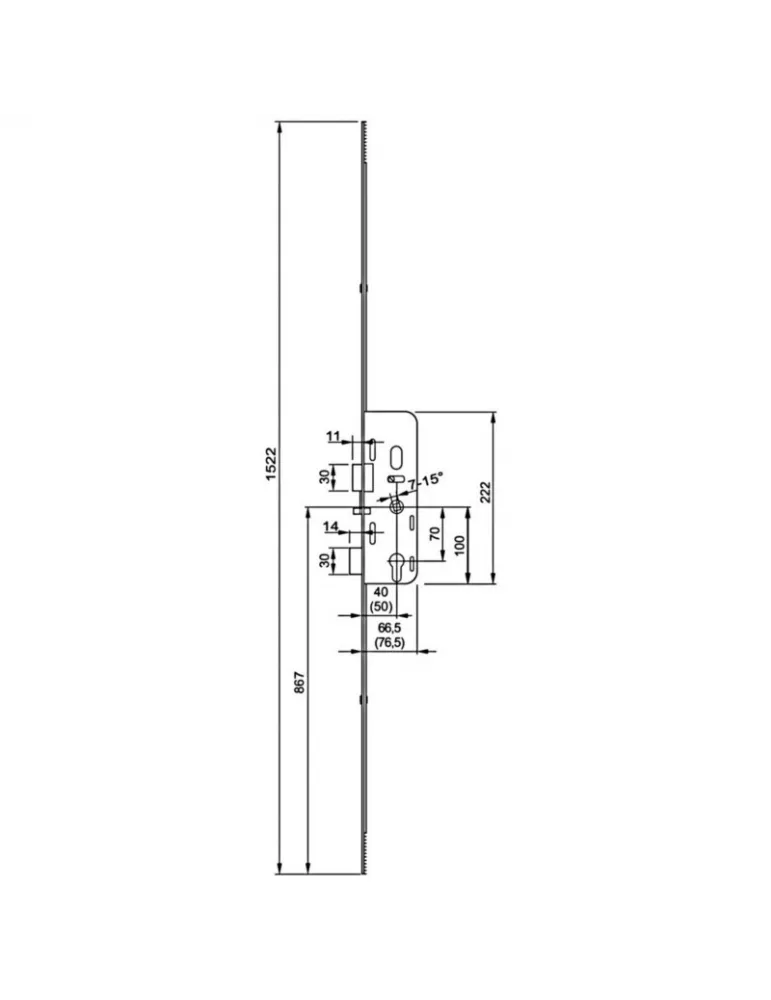 Serrure à larder FERCO Trimatic ajustable