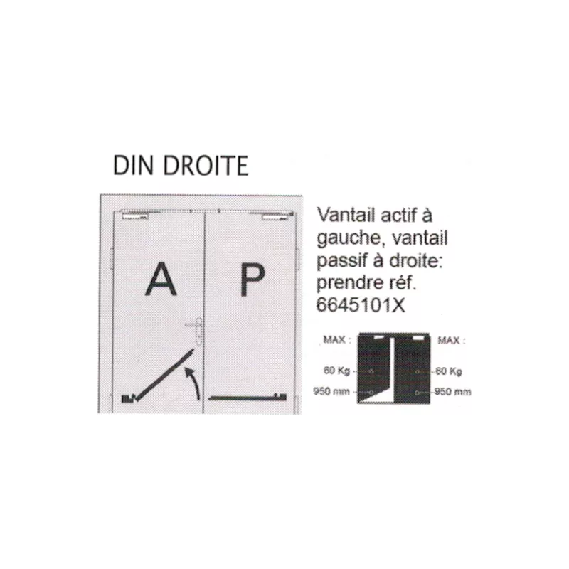 Pack Bricard Série 6000 pour double vantaux côté tirant