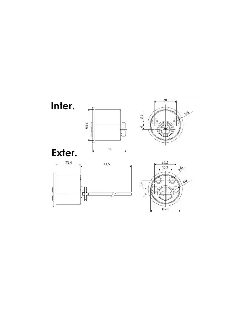 Jeu de cylindres Tesa T60 pour serrures TS3 et TS5
