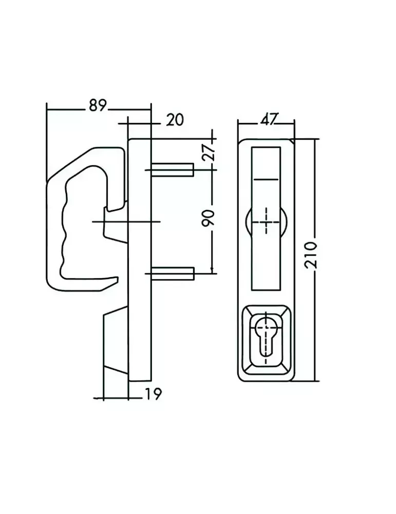 JPM PR2E rotary handle for JPM panic locks