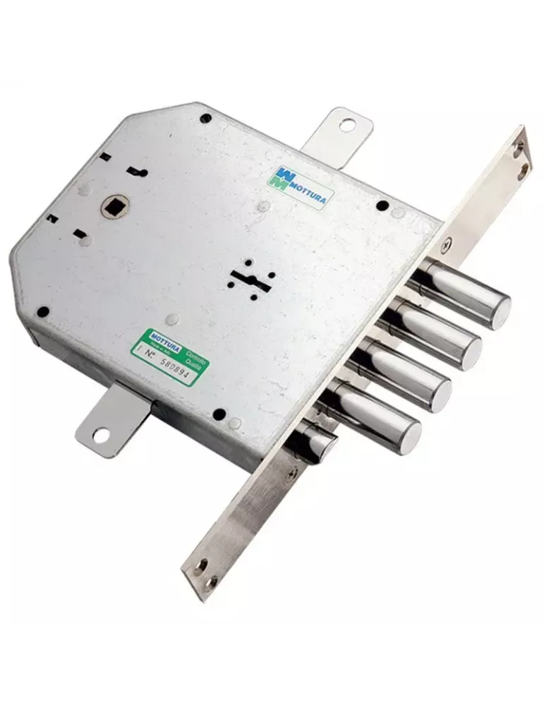 Serratura 3 punti da incasso Mottura 50.735 – Frontale laterale – Mezzo giro reversibile – Asse 150 mm