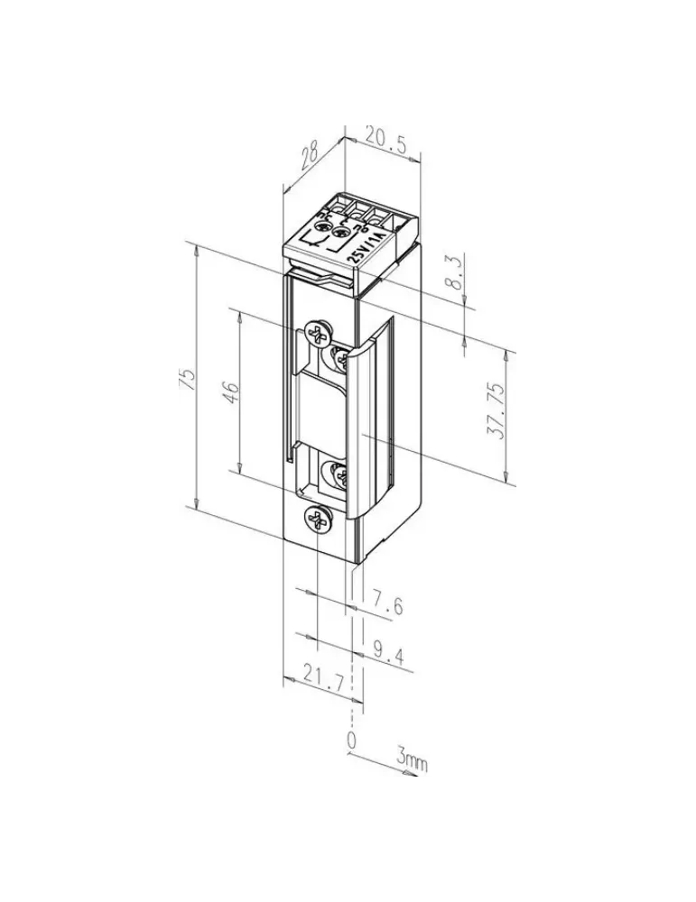 EffEff 12V electric strike model 37RR